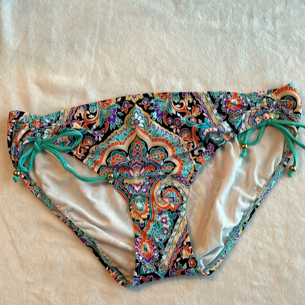 Bikini Bottoms Size 10 Tie Side Paisley Boho NWT